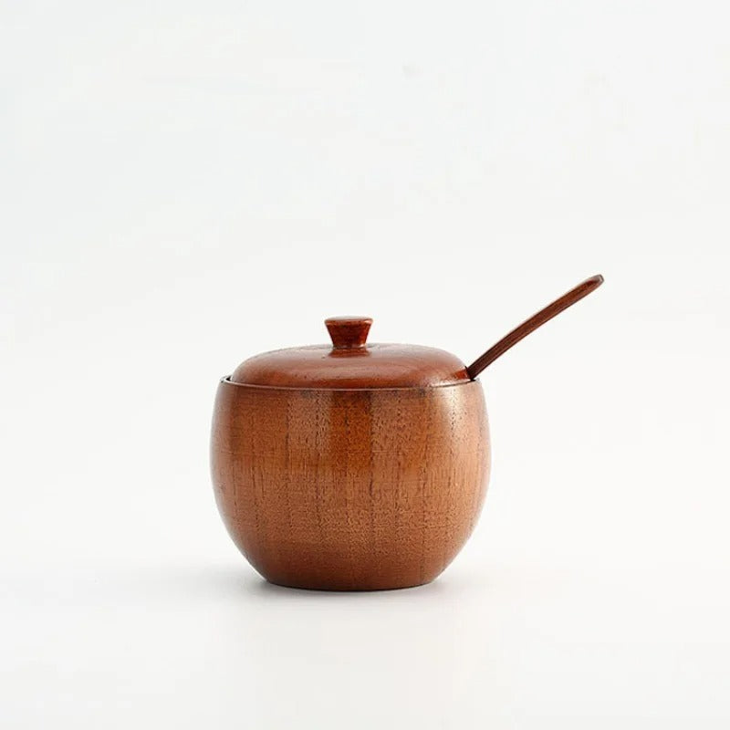 Wooden Jar with Spoon